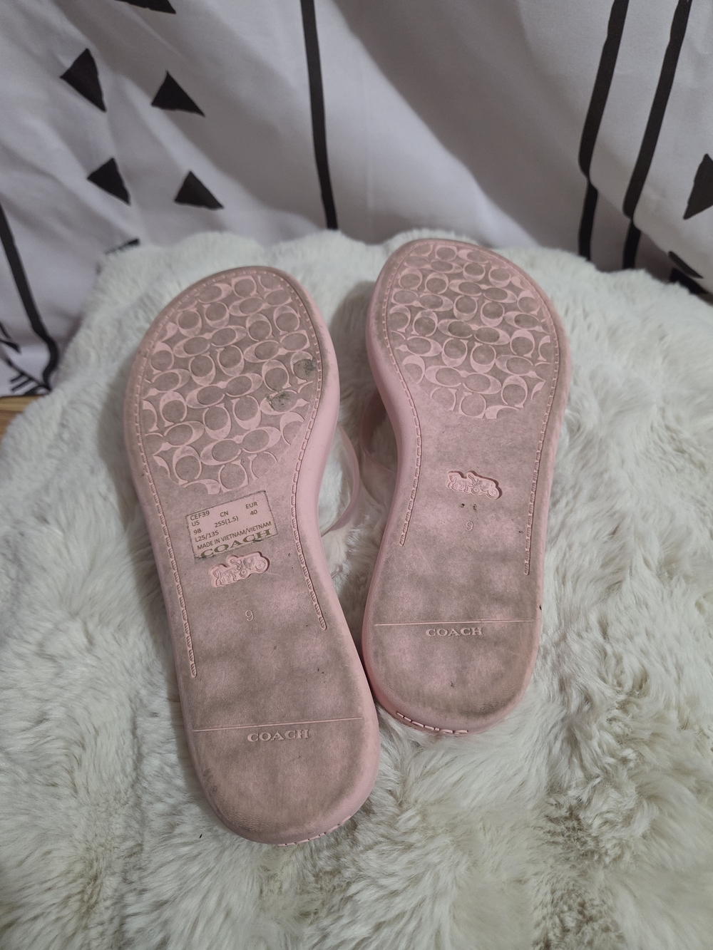 Coach Pale Pink Jelly Thong Sandals - Picture 3 of 6